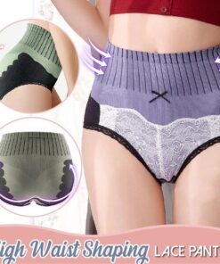 Nėriniuotos kelnaitės aukštu liemeniu