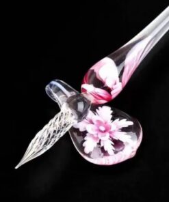 Stiklo kaligrafijos rašiklio rinkinys su rašalu ir rašiklio atrama