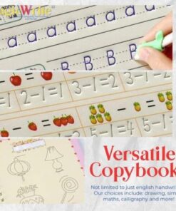 MagicWrite daugkartinio naudojimo kaligrafijos pratybų knygelė ir rašiklių rinkinys